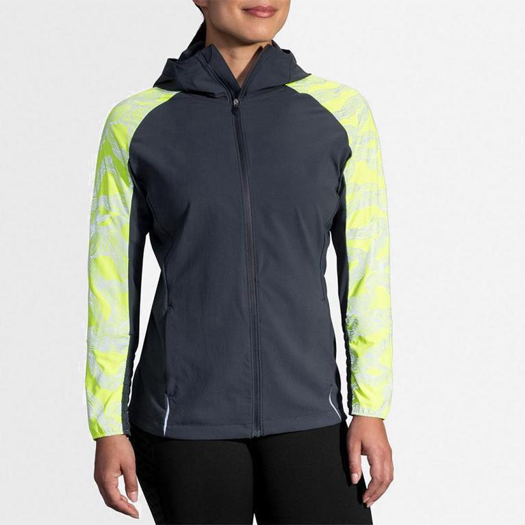 Brooks Nightlife Womens Running Jackets - Grey - Philippines (198046NLY)